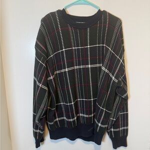 Woods & Gray plaid 100% cotton sweater green blue and red men's size‎ XL